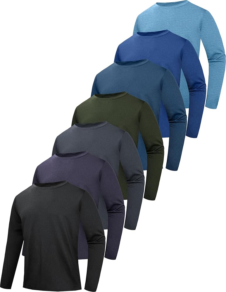 Amazon.com: 7 Pack Long Sleeve Shirts for Men Moisture